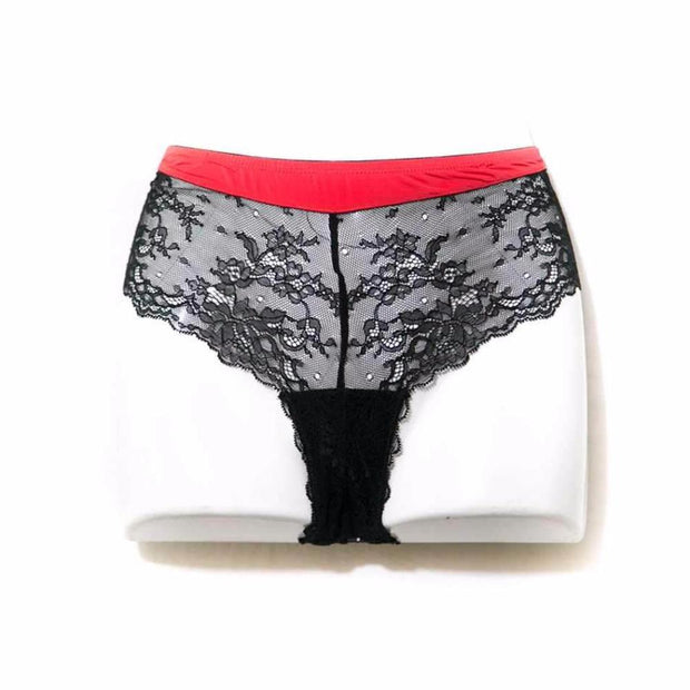 F&F - Branded Panty - Bridal Panty - Black & Red Net Panty - Panty - diKHAWA Online Shopping in Pakistan