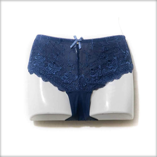 Bridal Panty - Blue Embroidered Net Panty - Panty - diKHAWA Online Shopping in Pakistan