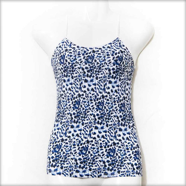 Blue & White Cheetah Print Teen Age Camisole - Camisole - diKHAWA Online Shopping in Pakistan