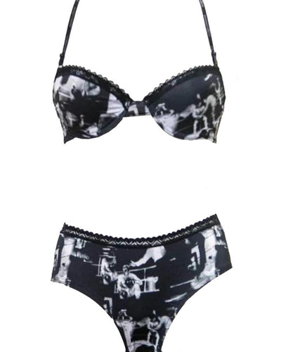 Black & White Printed Bra Panty Set