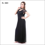 Black Long Nighty For Women Flourish  - FL-0061 - Nighty - diKHAWA Online Shopping in Pakistan