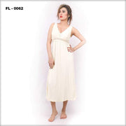 Off White Flourish Nighty For Women  - FL-0062 -  - diKHAWA Online Shopping in Pakistan