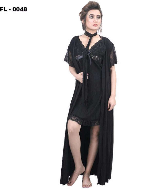 White Flourish 2Pc Women Nightwear - FL-0048 - Nighty Sets - diKHAWA Online Shopping in Pakistan