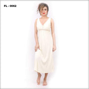 Off White Flourish Nighty For Women  - FL-0062 -  - diKHAWA Online Shopping in Pakistan