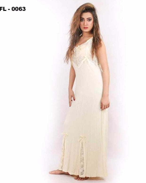 Pink Flourish Nighty For Women - FL-0063 - Nighty - diKHAWA Online Shopping in Pakistan