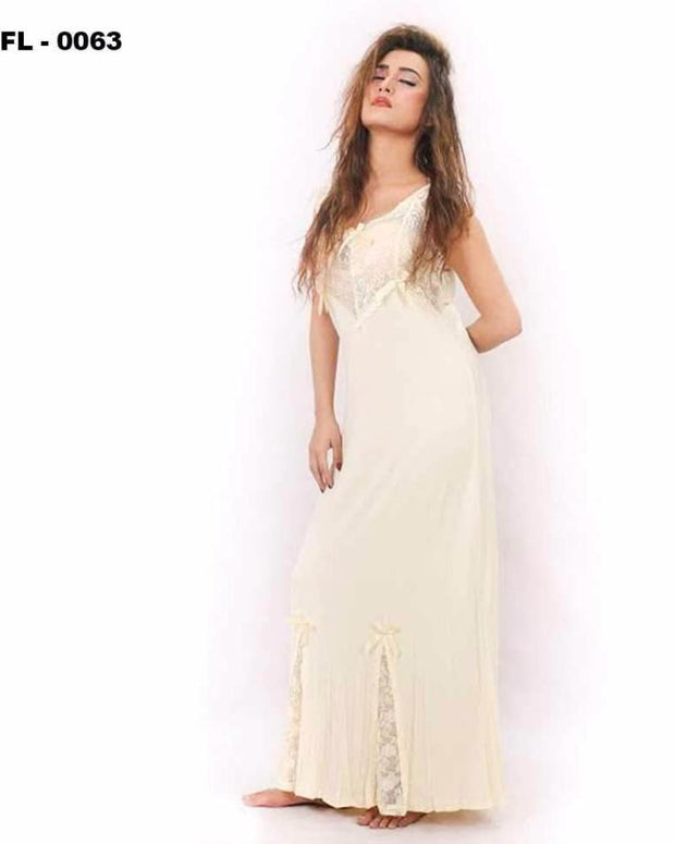 Pink Flourish Nighty For Women - FL-0063 - Nighty - diKHAWA Online Shopping in Pakistan
