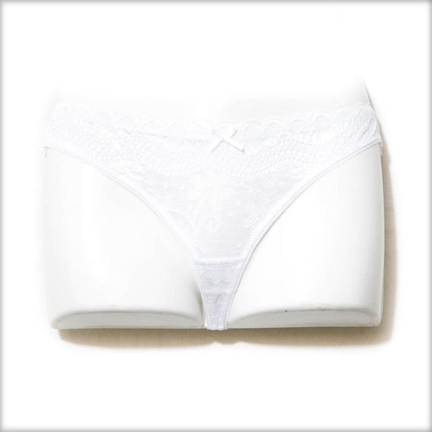 Women White Spandex Net Trim Thong - Panty - diKHAWA Online Shopping in Pakistan