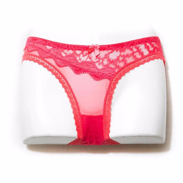 Red Women Sexy Net Lace Bikini Stripes Underwear Panty - Panty - diKHAWA Online Shopping in Pakistan