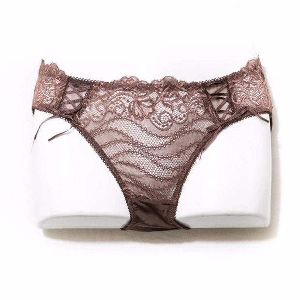 Bridal Brown Lace Net Pantie - Panty - diKHAWA Online Shopping in Pakistan