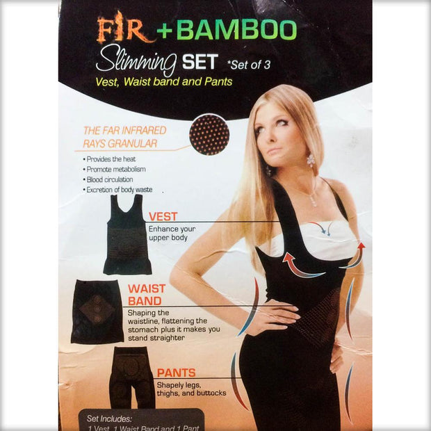 Slimming Set Vest, Waist Band, Pants Fir Bamboo - Set Of 3 - Body Shaper - diKHAWA Online Shopping in Pakistan