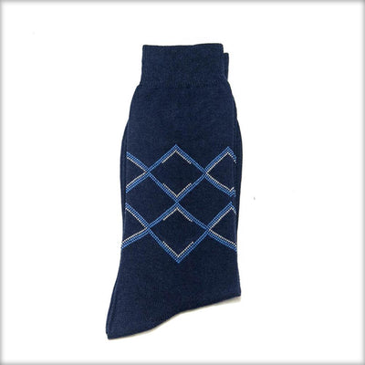 Blue Socks For Men – Computerised Knitted Cotton Socks C – KL-14 - Mens Socks - diKHAWA Online Shopping in Pakistan