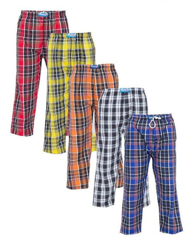 Pack Of 5 Men's Cotton Checked Pajamas - Mens Pajama - diKHAWA Online Shopping in Pakistan