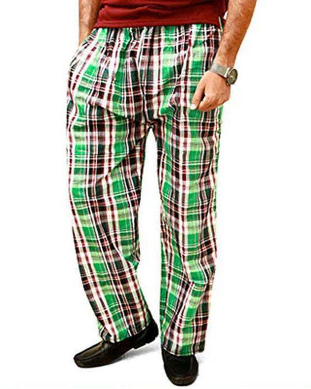 Men's Cotton Checked Pajama - Green - Mens Pajama - diKHAWA Online Shopping in Pakistan