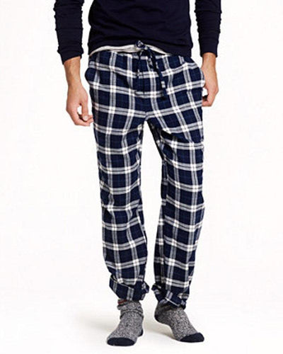 Men's Cotton Checked Pajama - Blue & White - Mens Pajama - diKHAWA Online Shopping in Pakistan