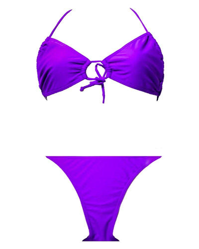 Stylish Purple Single Padded Bikini Set - Fancy Bra Panty Set