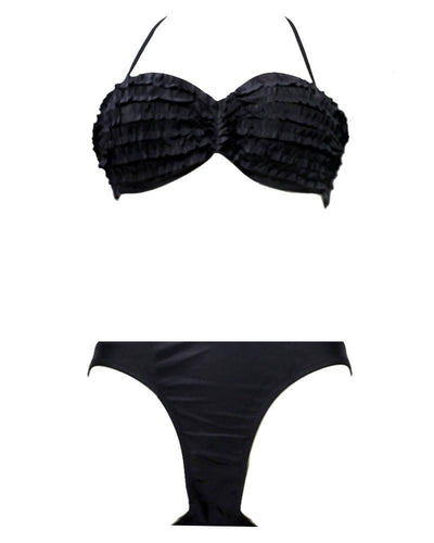 Gorgeous Black Bikini Set Single Padded - Fancy Bra Panty Set