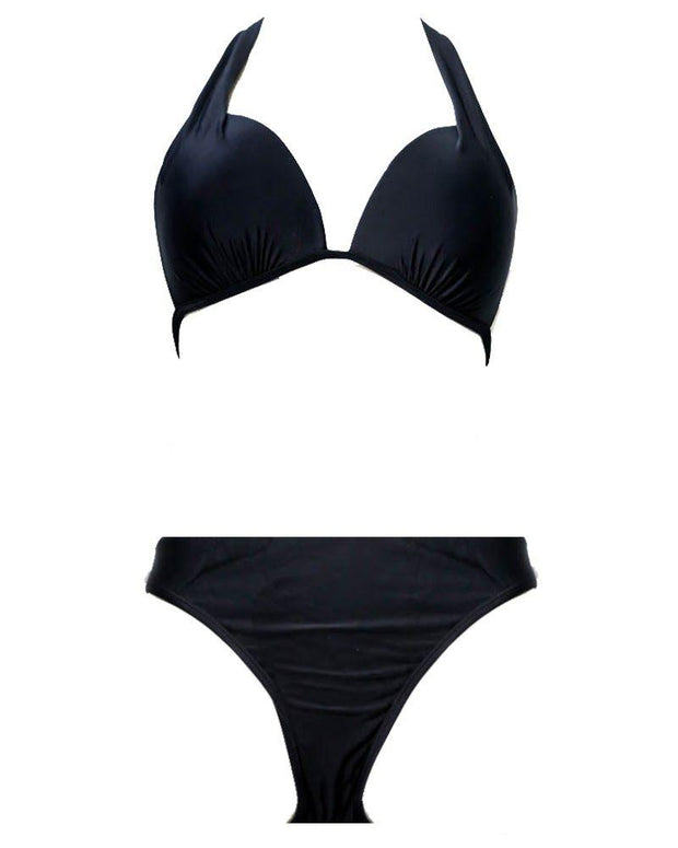 Black Bikini Set For Girls Single Padded - Fancy Bra Panty Set