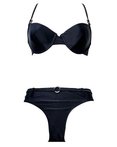Sexy Black Bikini Set Single Padded - Fancy Bra Panty Set