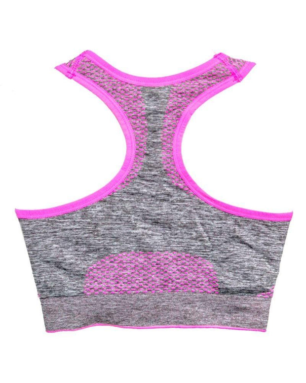 Pink Stripe 3279 Sports & Jim,Yoga Padded Wirefree Bra For Ladies -Girls Sports Bra - By Lubunie