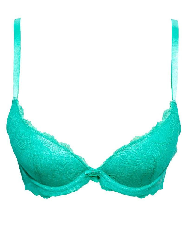 Daifuren 515 Sea Green Embroidered Design - Single Padded,Under Wired Bra