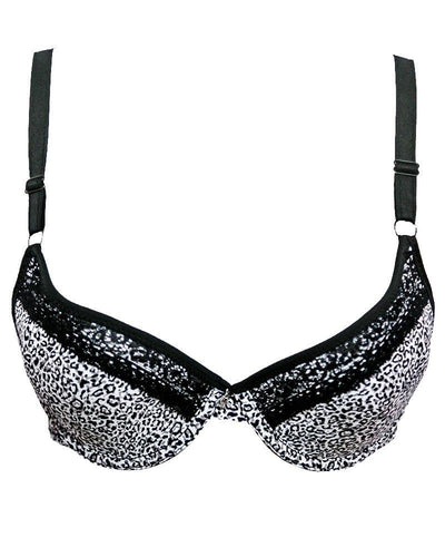 Sexy Black N White Cheetah Style Bra - Single Padded,Under Wired Bra - By Women Jou Jou