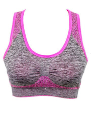 Pink Stripe 3279 Sports & Jim,Yoga Padded Wirefree Bra For Ladies -Girls Sports Bra - By Lubunie
