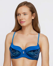 Fancy Bridal SH789 Diamond Blue Bra- Single Padded,Under Wired Bra - By Sister Hood