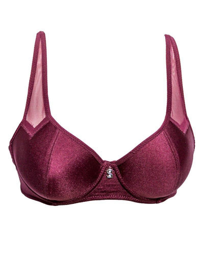 Stylish Bridal SH2031 Silk Bra Maroon - Single Padded,Under Wired Bra - By Sister Hood