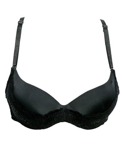 Fancy Pushup L207 Bridal Black Lace Bra - Single Padded,Under Wired Bra - By Sister Hood