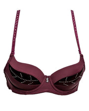 Fancy Bridal SH789 Diamond Maroon Bra- Single Padded,Under Wired Bra - By Sister Hood