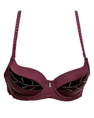 Fancy Bridal SH789 Diamond Maroon Bra- Single Padded,Under Wired Bra - By Sister Hood