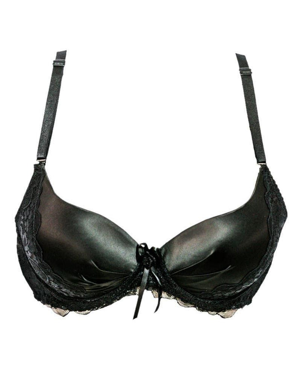 Fancy Pushup L213 Bridal Black Lace Bra - Single Padded,Under Wired Bra - By Sister Hood