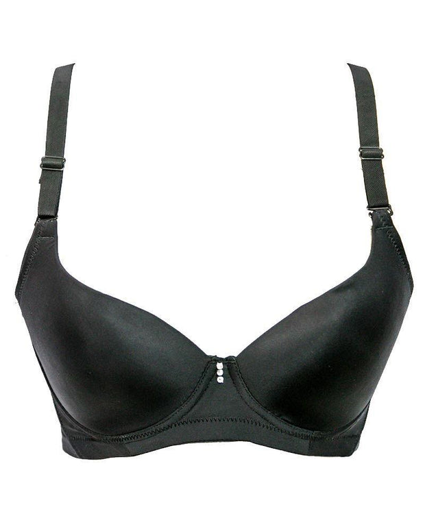 Stylish Foam Bra 8803 Black - Single Padded,Under Wired Bra - By Runfeng