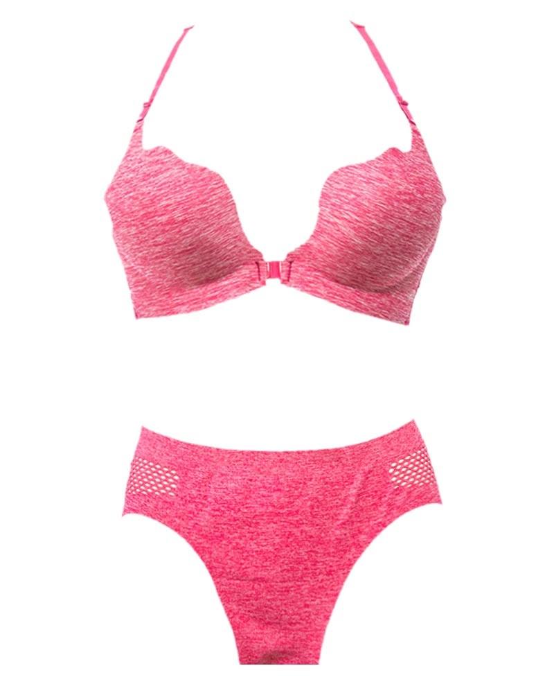 Front Open Seamless Bra Panty Set In Red For Sports Girls, Women's Sports  Yoga Bra 32B Red