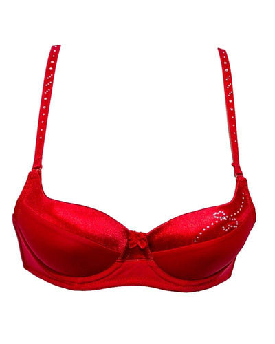 Stylish Red SH631 Diamond Bra- Single Padded,Under Wired Bra - By Sister Hood