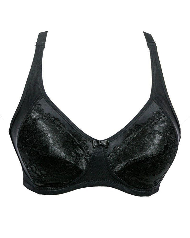 Soft Padded Comfort Net Bra SH2190 Black - Non Padded,Non Wired - By Sister Hood