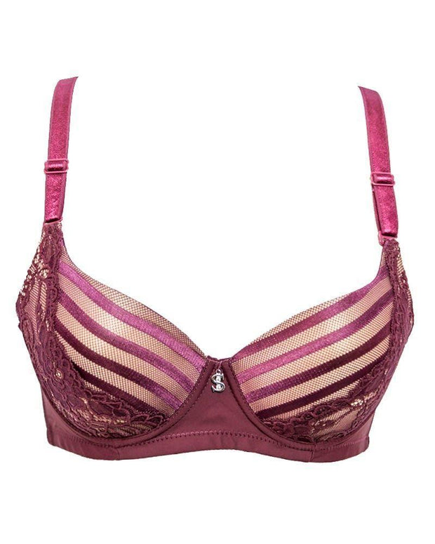 Stylish Bridal Collection Bra SH969 Maroon - Single Padded,Under Wired Bra - By Sister Hood