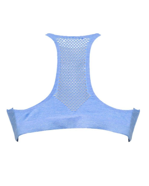 Front Open Seamless Bra Panty Set In Sky Blue For Sports Girls, Women's Sports & Yoga Bra