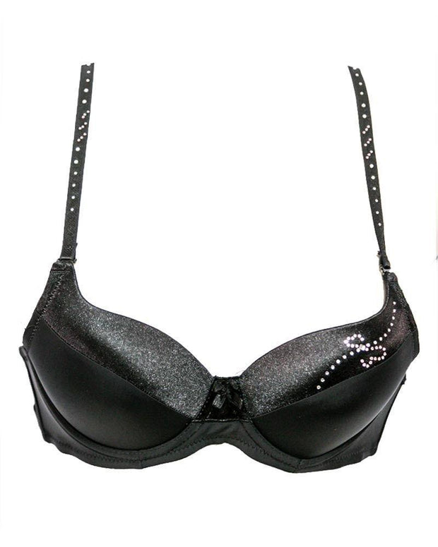 Stylish Black SH631 Diamond Bra- Single Padded,Under Wired Bra - By Sister Hood
