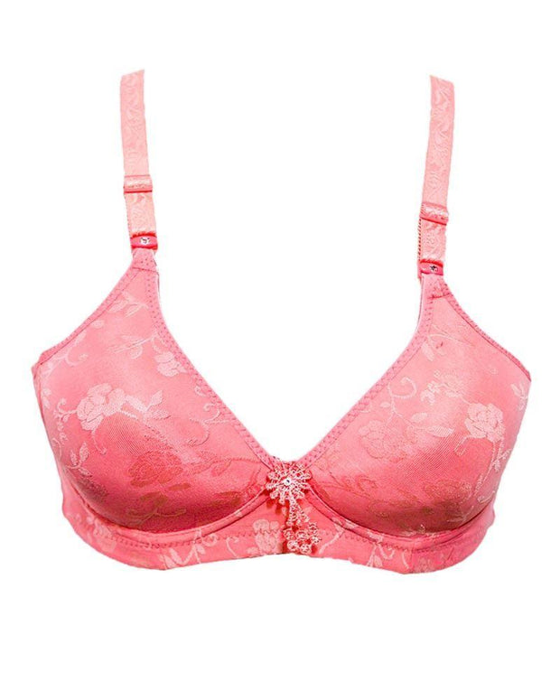 Comfortable Bra 2588 Pink- Single Padded Non Wired - Mi Sinuo