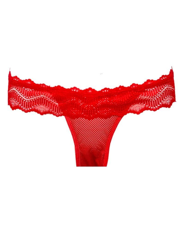Bridal Red Net Lace Cotton Panty - By YZF