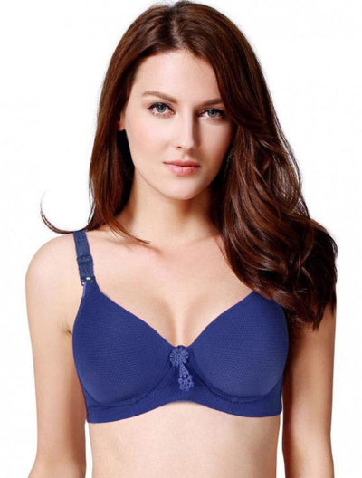 Plus Size Best Bra's SH2135 Blue - Single Padded , Wired Bra - By Sister Hood