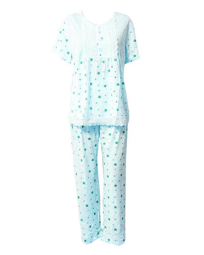 Firozi Star Printed 2 Pcs Nightdress For Girls TB-74.3 - Women Nightdress