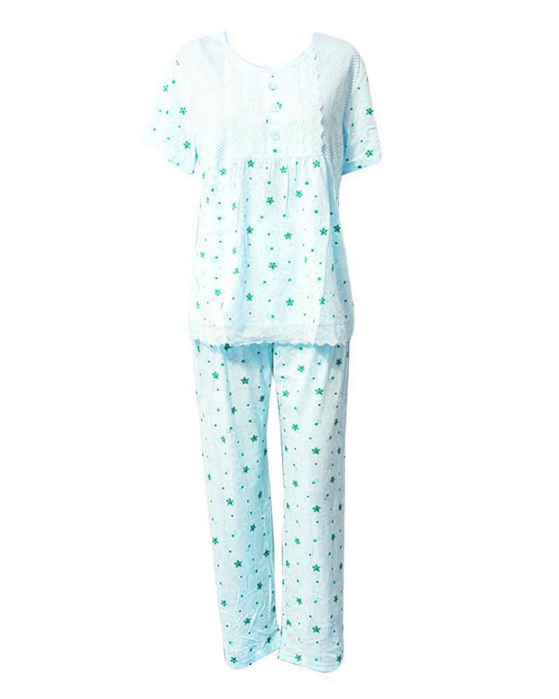Firozi Star Printed 2 Pcs Nightdress For Girls TB-74.3 - Women Nightdress