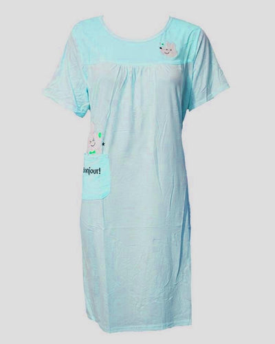 FiroziLong Nighty Plained & Side Pocket 101 -  Women Nightdress