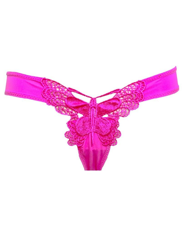 Pink Butterfly Net Lace Panty 6022 - Bikini Type Underwear