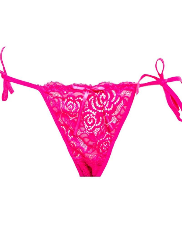 Sexy Flower Net Panty 1513 - Pink Bikini Type Underwear