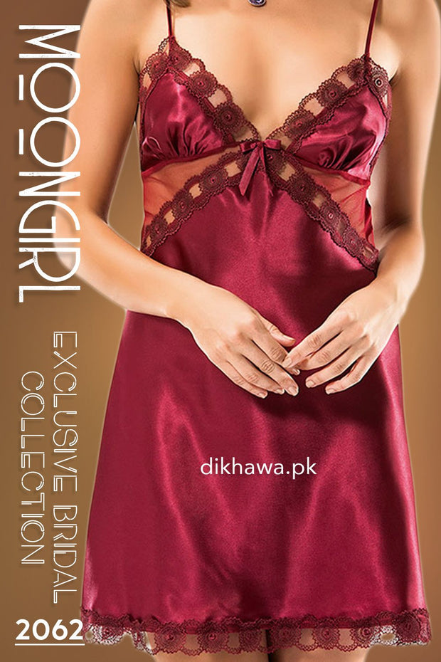 Moongirl - Exclusive Bridal 2Pc Short Nighty Wedding Honeymoon Nighty Set 2062 - Turkish Brand