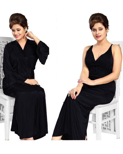 Flourish Nighty - FL-605 Silk Nighty Set - Silk Nightwear