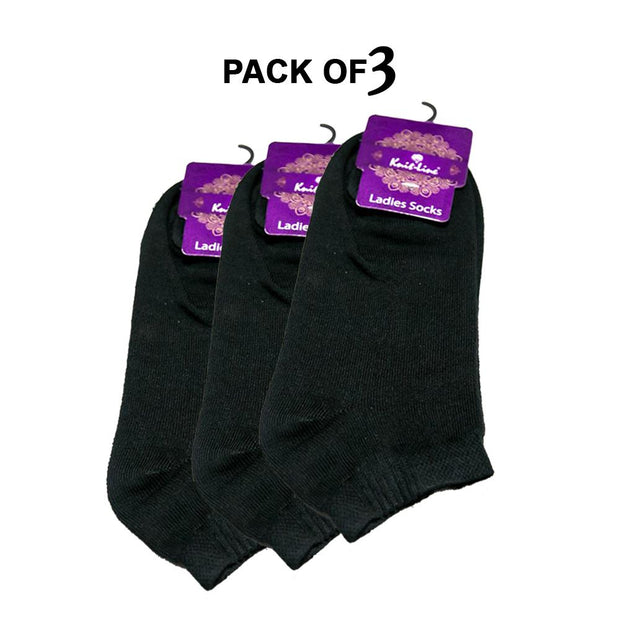 Pack of 3 Comfort Ladies Ankle Socks - KL-22 - Ladies Socks - diKHAWA Online Shopping in Pakistan